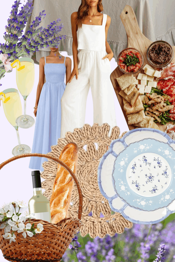 French Country Garden Party Theme Mood Board