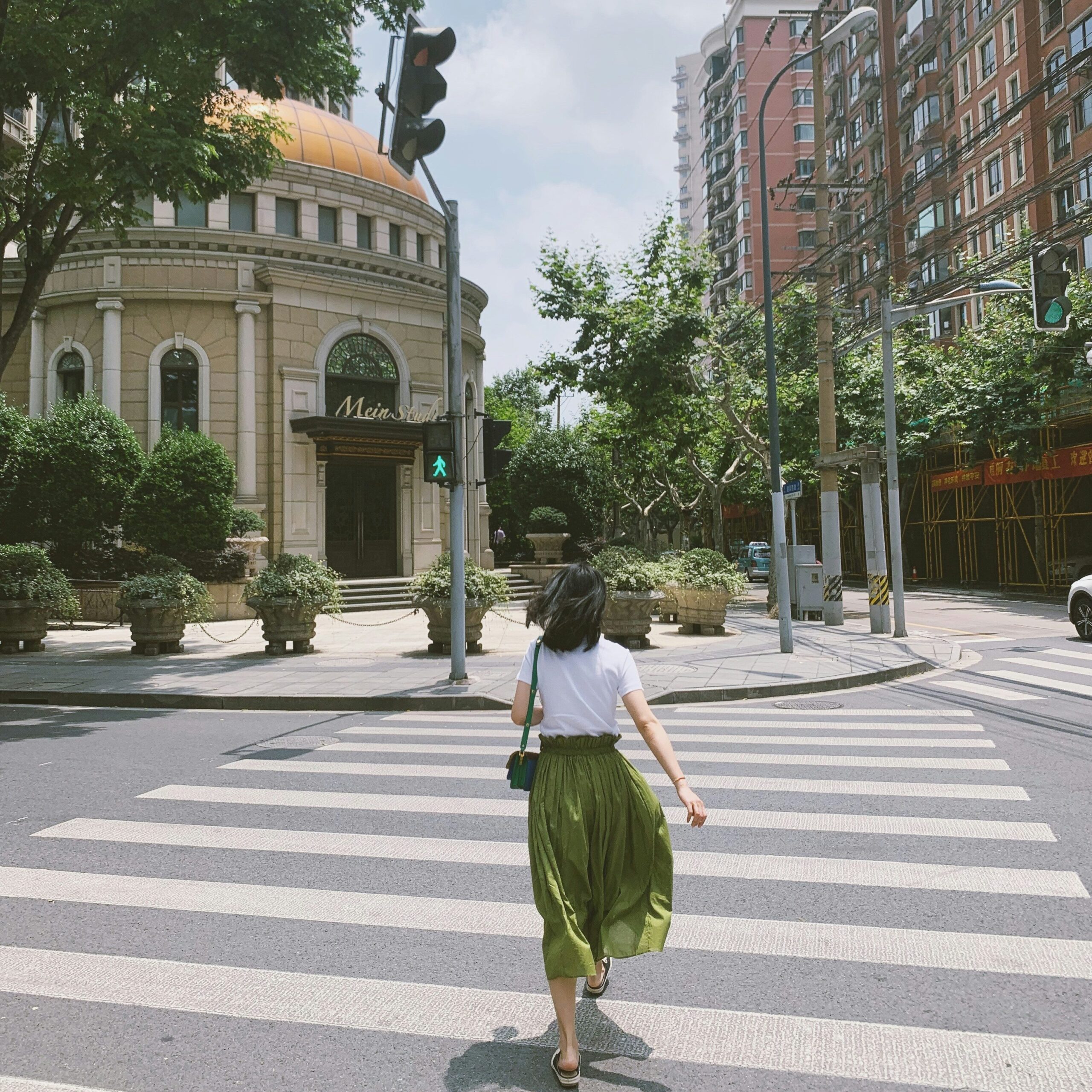 woman exploring her neighborhood for selfcare