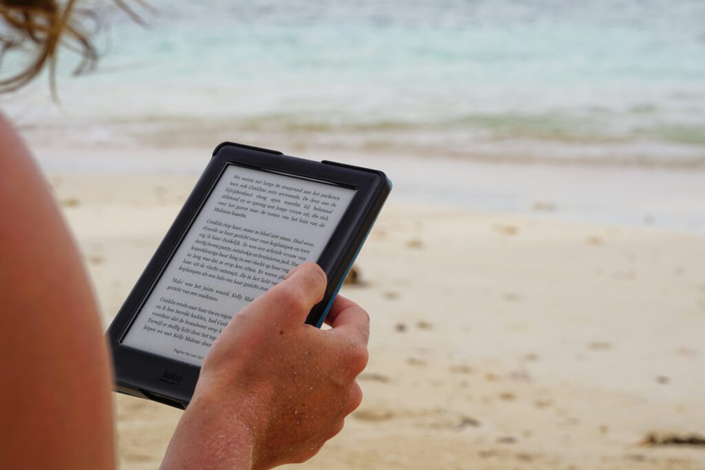 Reading on the beach